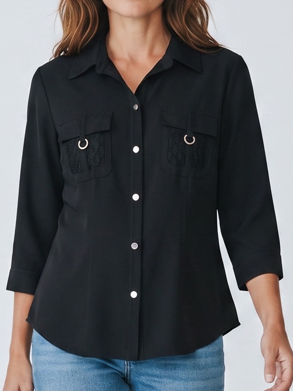 Covington Black Button Down Women's Shirt